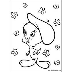 Dibujo de Piolín con un gran sombrero para colorear