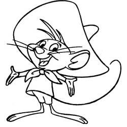Dibujo de Speedy Gonzales con su gran sombrero para colorear