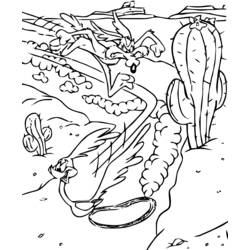 Dibujo de Correcaminos huyendo de la trampa del Coyote para colorear
