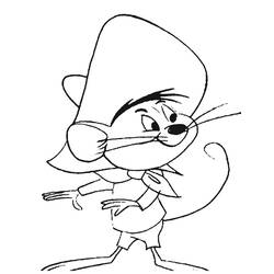 Dibujo de Speedy Gonzales sorprendido para colorear