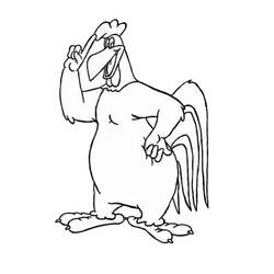 Dibujo de Charlie el Gallo saludando para colorear