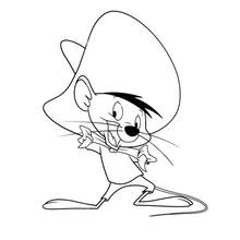 Dibujo de Speedy Gonzales en pose animada para colorear