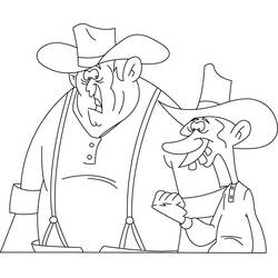 Dibujo de Lucky Luke dos vaqueros conversando para colorear