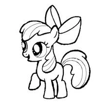 Dibujo de My Little Pony con un gran lazo para colorear