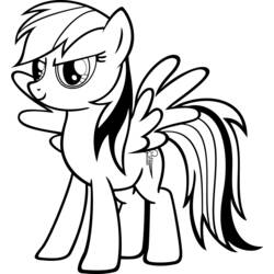Dibujo de My Little Pony de pie con las alas extendidas para colorear