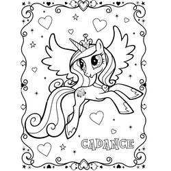 Dibujo de Princesa Cadance volando con las alas extendidas para colorear