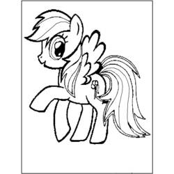 Dibujo de My Little Pony alado de perfil para colorear