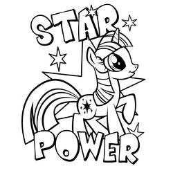 Dibujo de My Little Pony con letras Star Power para colorear