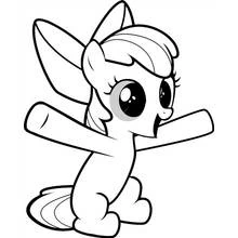 Dibujo de Apple Bloom con patas extendidas para colorear