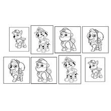 Dibujo de Paw Patrol cachorros uniformados para colorear