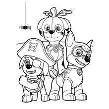 Dibujo de Paw Patrol con disfraces de Halloween para colorear