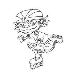 Dibujo de Rocket Power niño patinando para colorear