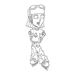 Dibujo de Rocket Power niña en patines para colorear