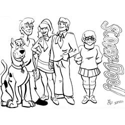 Dibujo de Scooby Doo y su pandilla juntos para colorear
