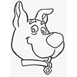 Dibujo de Scooby Doo retrato de cerca de su cara para colorear
