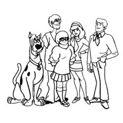 Dibujo de Scooby Doo y la pandilla juntos para colorear