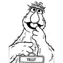Dibujo de Telly Monster en retrato de cerca para colorear Dibujo de Telly Monster en retrato de cerca para colorear