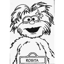 Dibujo de Rosita sonriente con su pelaje despeinado y su lazo para colorear Dibujo de Rosita sonriente con su pelaje despeinado y su lazo para colorear
