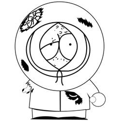 Dibujo de Kenny McCormick con su capucha para colorear