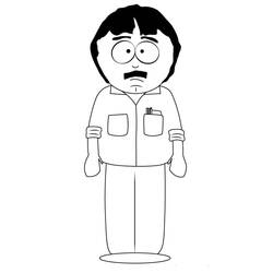 Dibujo de Randy Marsh de pie con expresión sorprendida para colorear