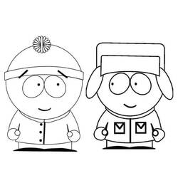 Dibujo de Stanley Marsh y Kyle Broflovski uno junto al otro para colorear