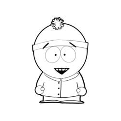 Dibujo de Stan Marsh sonriendo de South Park para colorear