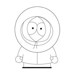 Dibujo de Kenny con su capucha cubriendo el rostro para colorear