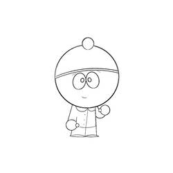 Dibujo de Stan Marsh con cabeza redonda y gorro de pompón para colorear