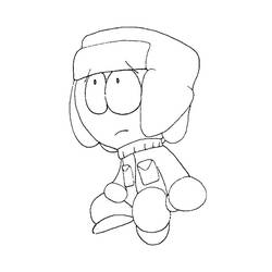 Dibujo de Kyle Broflovski sentado con su gorro de invierno para colorear