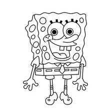 Dibujo de SpongeBob SquarePants sonriendo con los brazos abiertos para colorear Dibujo de SpongeBob SquarePants sonriendo con los brazos abiertos para colorear