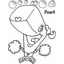 Dibujo de Pearl como animadora sonriente para colorear Dibujo de Pearl como animadora sonriente para colorear