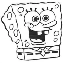 Dibujo de SpongeBob SquarePants cara sonriente de cerca para colorear Dibujo de SpongeBob SquarePants cara sonriente de cerca para colorear