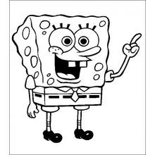 Dibujo de SpongeBob SquarePants con el dedo levantado para colorear Dibujo de SpongeBob SquarePants con el dedo levantado para colorear
