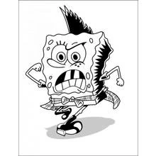 Dibujo de SpongeBob SquarePants estilo punk para colorear Dibujo de SpongeBob SquarePants estilo punk para colorear