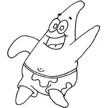 Dibujo de SpongeBob SquarePants personaje Patricio Estrella sonriente para colorear Dibujo de SpongeBob SquarePants personaje Patricio Estrella sonriente para colorear