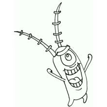Dibujo de Plankton saltando de alegría para colorear