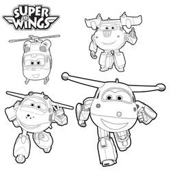 Super Wings - Dibujos para colorear gratis