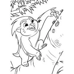 Dibujo de Bunga trepando por una rama para colorear