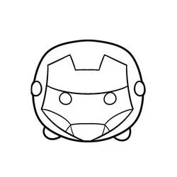 Dibujo de Iron Man Tsum Tsum en forma apilada para colorear Dibujo de Iron Man Tsum Tsum en forma apilada para colorear