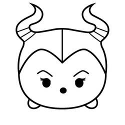 Dibujo de Maléfica Tsum Tsum forma redonda apilada para colorear Dibujo de Maléfica Tsum Tsum forma redonda apilada para colorear