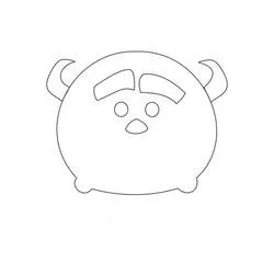 Dibujo de Sullivan Tsum Tsum en forma redonda apilada para colorear Dibujo de Sullivan Tsum Tsum en forma redonda apilada para colorear