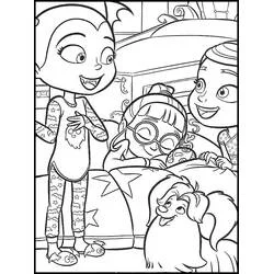 Dibujo de Vampirina con sus amigos para colorear