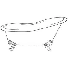 Dibujo de Bañera con patas para colorear