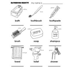 Dibujo de Objetos del baño para colorear para colorear