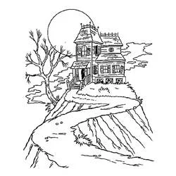 Casa Embrujada - Dibujos para colorear gratis