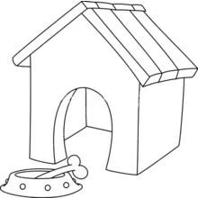 Caseta de Perro - Dibujos para colorear gratis