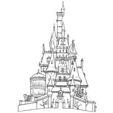 Dibujo de Castillo de cuento con torres altas para colorear