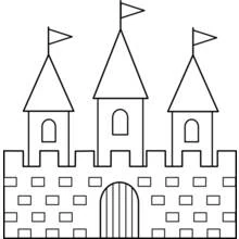 Dibujo de Castillo con torres de ventanas redondeadas para colorear