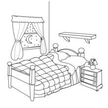 Dormitorio - Dibujos para colorear gratis