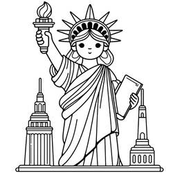 Estatua de la Libertad - Dibujos para colorear gratis